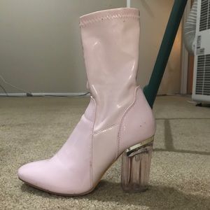 Cape Robbin Pink Latex Heeled Boots